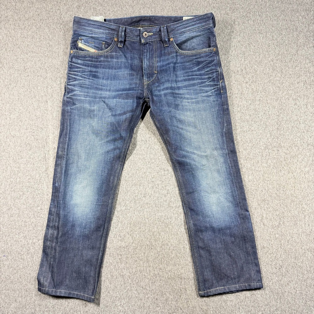 Diesel Industry Denim Division Mens Straight Leg Jeans Dark Wash Blue W34 L26